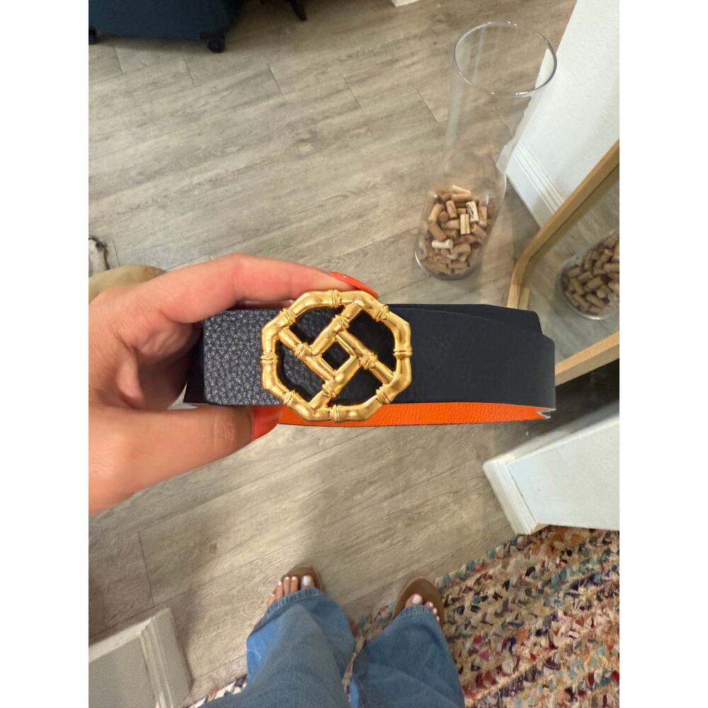 J. McLaughlin navy reversible belt